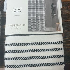 Threshold Monochrome Chevron Shower Curtain